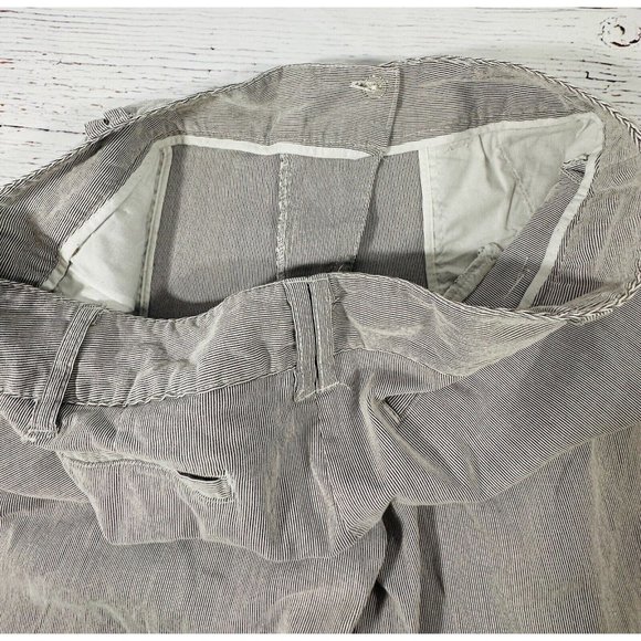 Grace Elements Bermuda Shorts Size 14 Tan White Stripes Cotton Nautical Pockets - Picture 10 of 10